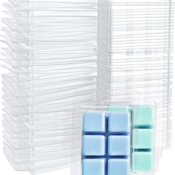 Plastic Wax Melt Clamshell Molds - 100 Pack - Picture 1 of 7